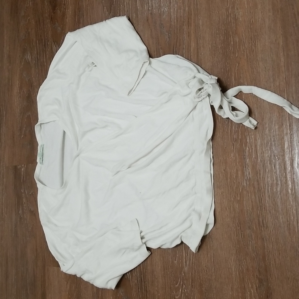 (XL) Cleo Petite Neutral Contemporary Cottagecore Wrap Cardigan Knit Comfortable